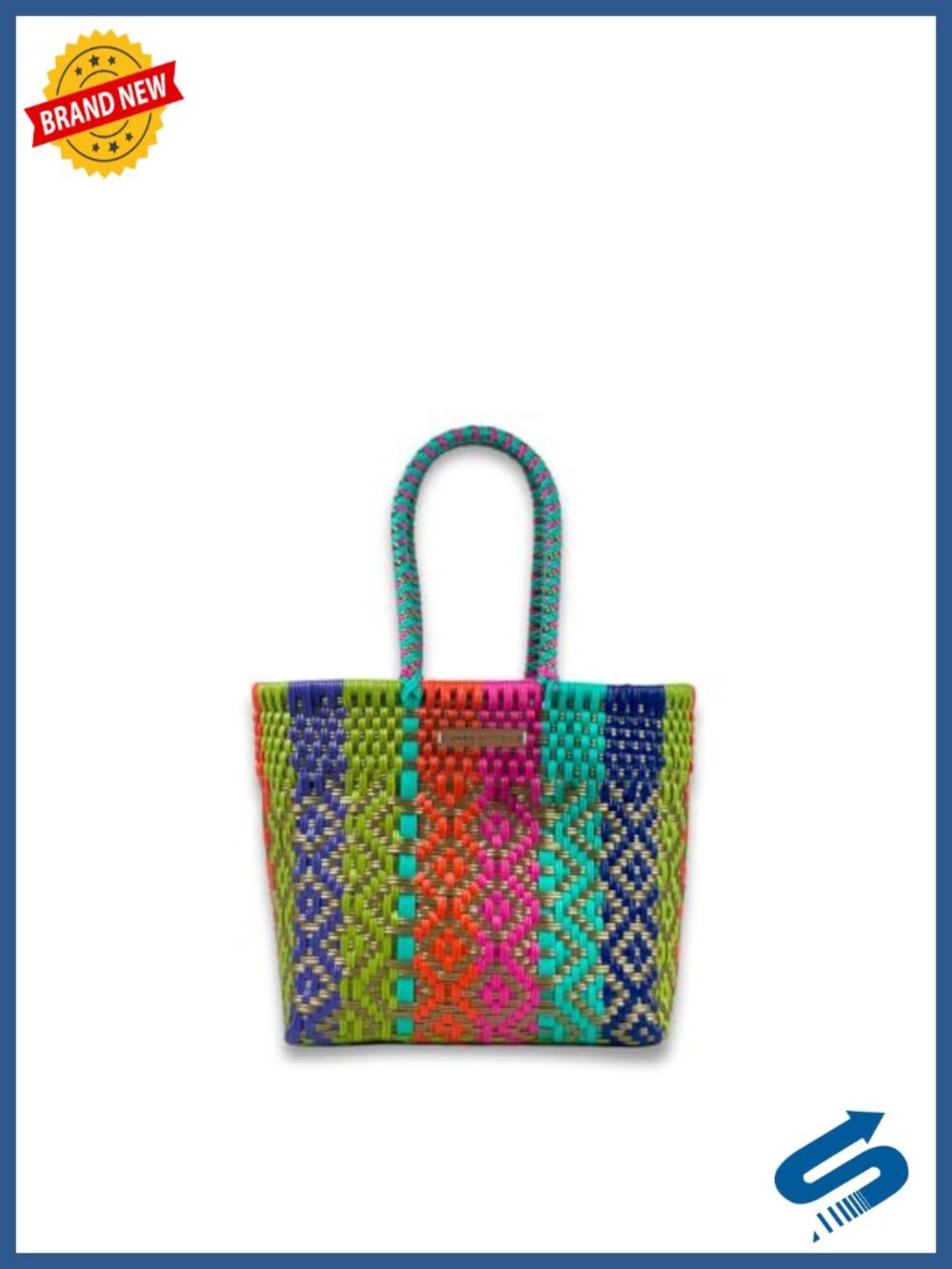 Handwoven Eco-Friendly Waterproof Tote Bag - Recycled Plastic Beach Purse